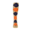 Mens Over the Calf Argyle Sock Khaki, Orange and Navy 360 View