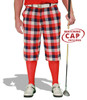 Mens Outdoor Sports Forfar Plaid Golf Knickers Front with Red Socks and Shirt