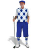 Mens Royal, Light Blue & White Sweater Golf Outfit