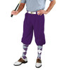Mens Purple Microfiber Golf Knickers with Purple, Light Blue and White Argyle Socks