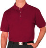 Mens Sport Clubhouse Cotton Solid Maroon Golf Shirt Front