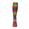 Mens Over the Calf Argyle Sock Red, Purple and Lime 360 View