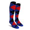 Mens Over the Calf Argyle Socks Royal Blue, Red and Black Mens Over the Calf Argyle Socks Royal Blue, Red and Black