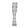 Ladies Over the Calf Argyle Sock Taupe and White 360 View