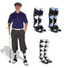 Mens Outdoor Sports Charcoal Microfiber Golf Knickers and Golf Cap with Three Matching Argyle Socks