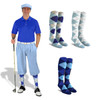 Mens Light Blue Golf Knickers and Golf Cap with Three Matching Argyle Socks