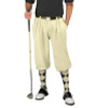 Mens Outdoor Sports Natural Microfiber Golf Knickers with Matching Black and Natural Argyle Socks