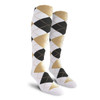 Youth Over the Calf Argyle Socks White, Black and Khaki