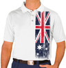 Mens Sport Pro Dry White Shirt with Australian Flag Design Front Mens Sport Pro Dry White Shirt with Australian Flag Design Front