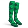 Argyle Socks - Mens Over-the-Calf - 5Y: Dark Green/Lime