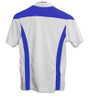 Mens Sport Pro Dry Microfiber Wedge White and Royal Blue Golf Shirt Back