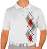Mens Argyle Paradise Golf Shirt - 5T: Taupe/Red/White