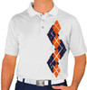 Mens Argyle Paradise Golf Shirt - HH: Navy/Orange