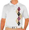 Mens Argyle Paradise Golf Shirt - HHH: Khaki/Black/Maroon
