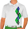 Mens Argyle Paradise Golf Shirt - III: Lime/Black/Royal
