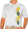 Mens Argyle Paradise Golf Shirt - KKK: Khaki/Dark Green/Yellow