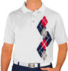 Mens Argyle Paradise Golf Shirt - V: Navy/Taupe/Red