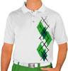 Mens Argyle Paradise Golf Shirt - WWW: Lime/Dark Green/White