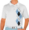 Mens Argyle Paradise Golf Shirt - YYYY: Light Blue/Black/White