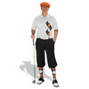 Golf Knickers Argyle Paradise Outfit SSS - Black/Orange/White