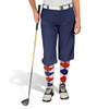 Ladies Golf Knickers Argyle Paradise Outfit E - White/Navy/Red