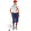 Ladies Golf Knickers Argyle Paradise Outfit E - White/Navy/Red