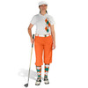 Ladies Golf Knickers Argyle Paradise Outfit 5V - Orange/White/Teal