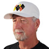 Active Series Sports Mens Baseball Cap Argyle Paradise Black, Orange and Yellow Design Side