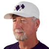 Active Series Sports Mens Baseball Cap Argyle Paradise Purple and White Design Side