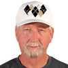 Active Series Sports Mens Baseball Cap Argyle Paradise Black, Khaki and White Design Front