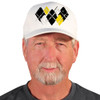 Active Series Sports Mens Baseball Cap Argyle Paradise Black, Yellow and White Design