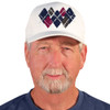 Active Series Sports Mens Baseball Cap Argyle Paradise Navy, Maroon and Charcoal Design Front