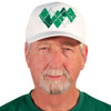 Active Series Sports Mens Baseball Cap Argyle Paradise Lime Green, Dark Green and White Design Front