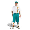 Mens Teal, Gold Argyle Heaven Golf Outfit