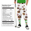 Mens Snickers Donut Outfit Outdoor Sports White Microfiber Golf Knickers with Plain, 
 Chocolate and Strawberry Frosted Donuts