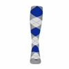 Argyle Socks - Mens Over-the-Calf - 6G: Taupe/White/Royal
