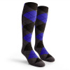 Argyle Socks - Mens Over-the-Calf - 6H: Charcoal/Black/Royal