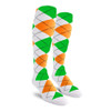 Mens Over the Calf Argyle Socks White, Orange, Lime Mens Over the Calf Argyle Socks White, Orange, Lime