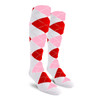 Argyle Socks - Ladies Over-the-Calf - 6Q: White/Pink/Red Argyle Socks - Ladies Over-the-Calf - 6Q: White/Pink/Red