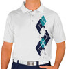 Mens Argyle Paradise Golf Shirt - 6P: Navy/White/Teal