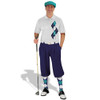 Golf Knickers Argyle Paradise Outfit 6P - Navy/White/Teal Golf Knickers Argyle Paradise Outfit 6P - Navy/White/Teal