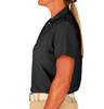 Ladies Sport Clubhouse Cotton Solid Black Golf Shirt Side