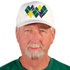 Active Series Sports Mens Baseball Cap Argyle Paradise Dark Green, Yellow and Purple Design Front