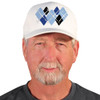 Active Series Sports Mens Baseball Cap Argyle Paradise Light Blue, Royal and Black Design Front