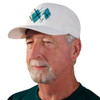 Active Series Sports Mens Baseball Cap Argyle Paradise Teal and White Design Side