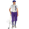 Ladies Golf Knickers Argyle Paradise Outfit 6E - Taupe/Purple/Royal