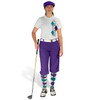 Ladies Golf Knickers Argyle Paradise Outfit 6J - White/Purple/Teal