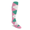 Mens Over the Calf Argyle Sock Pink, White and Teal