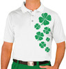 Mens Sport Pro Dry White Shirt with CLoverleaves Design Front Mens Sport Pro Dry White Shirt with CLoverleaves Design Front