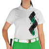 Ladies Argyle Paradise Golf Shirt - 6L: Charcoal/Black/Lime